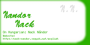 nandor nack business card